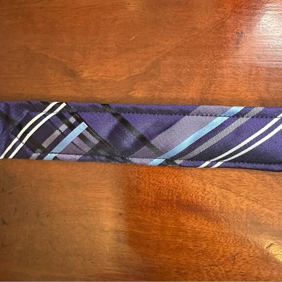 Van Heusen 100% Silk FLEXTIE Neck tie NWT NEW Purple Plaid Classic Work Career - Picture 9 of 13